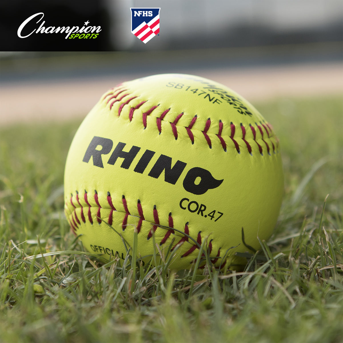 Champion Sports 11" Leather Poly Core Softball, NFHS Approved - Dozen