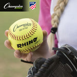 Champion Sports 11" Leather Poly Core Softball, NFHS Approved - Dozen