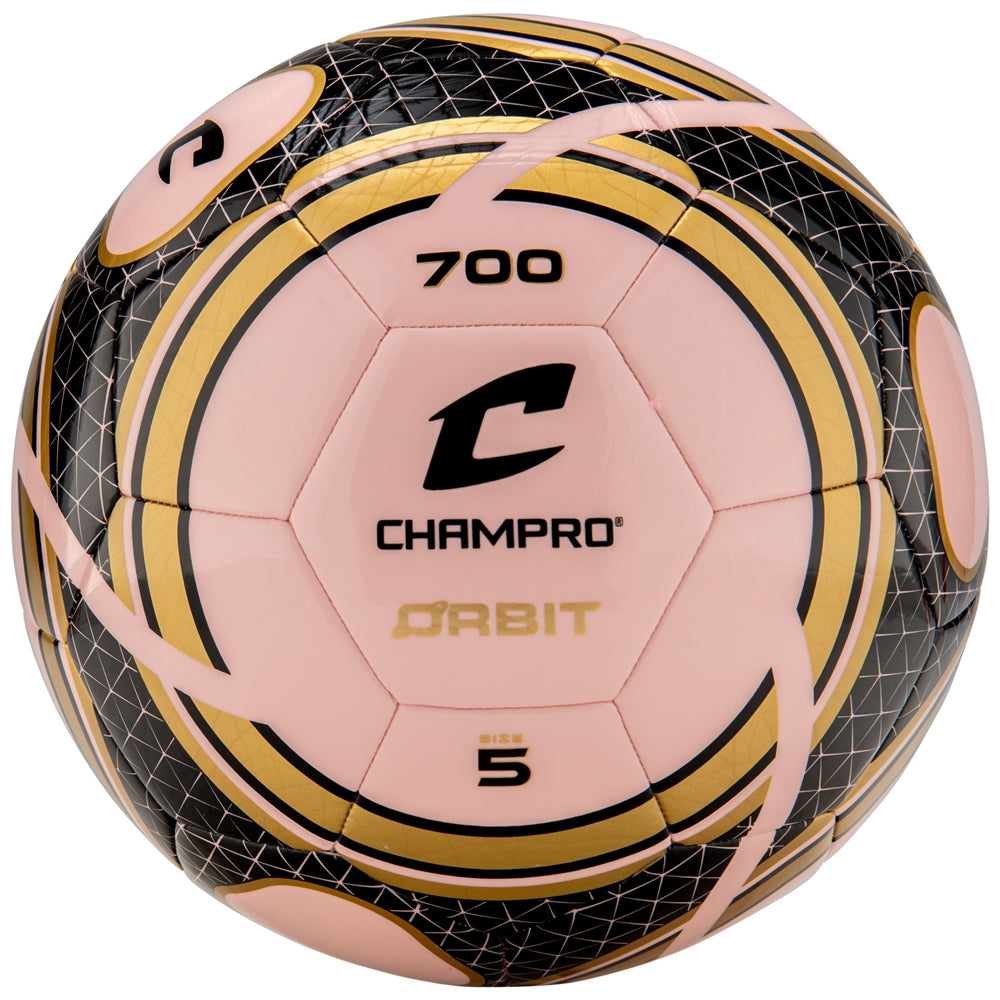 Champro Orbit Soccer Ball - Light Pink Vegas Gold Black