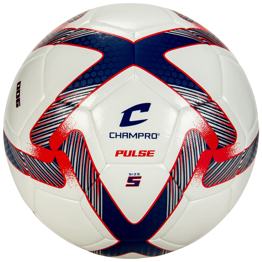 Champro Pulse Soccer Ball - Royal Fire Red White