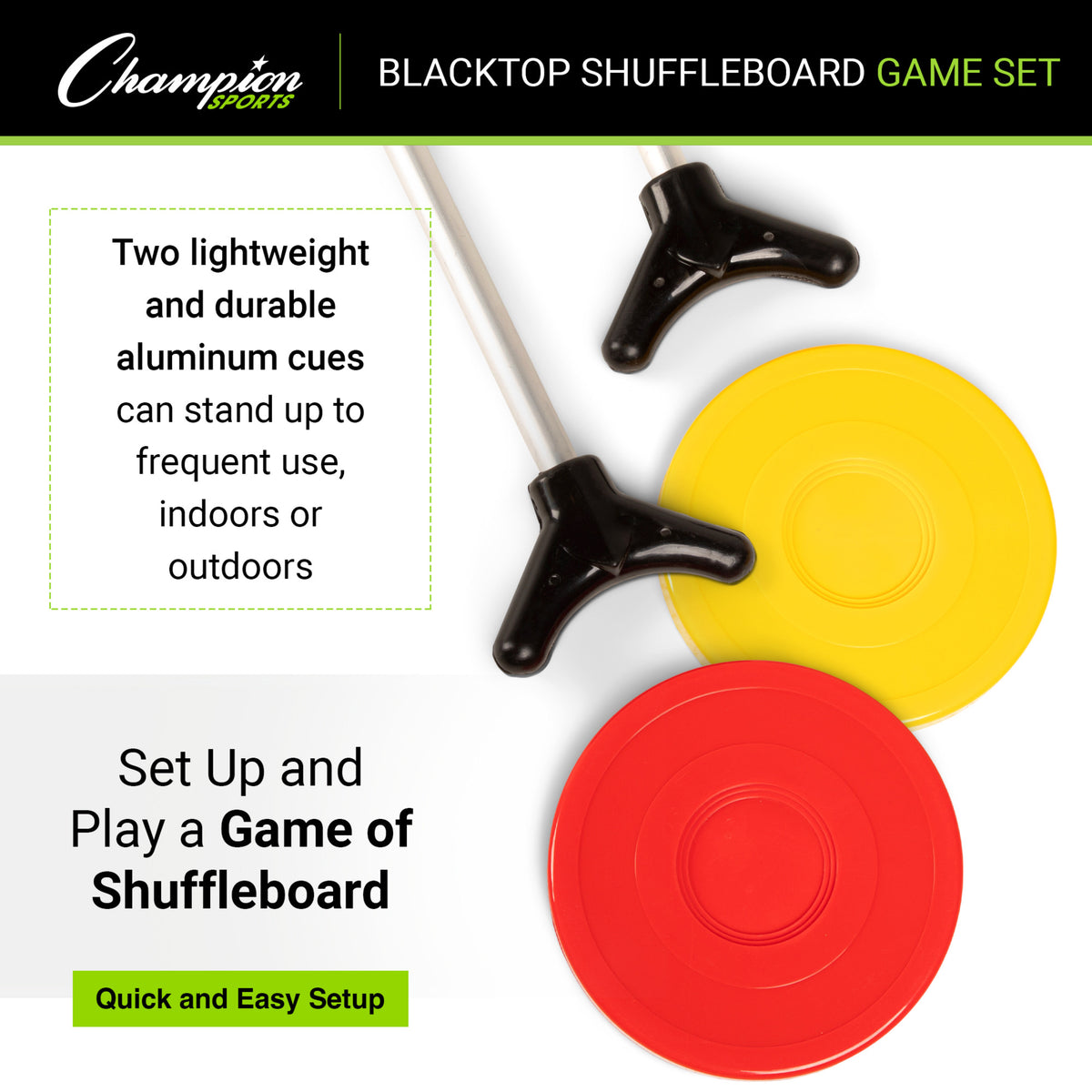 Champion Sports Blacktop Shuffleboard Game Set