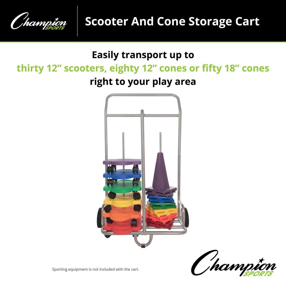 Champion Sports Scooter and Cone Storage Cart
