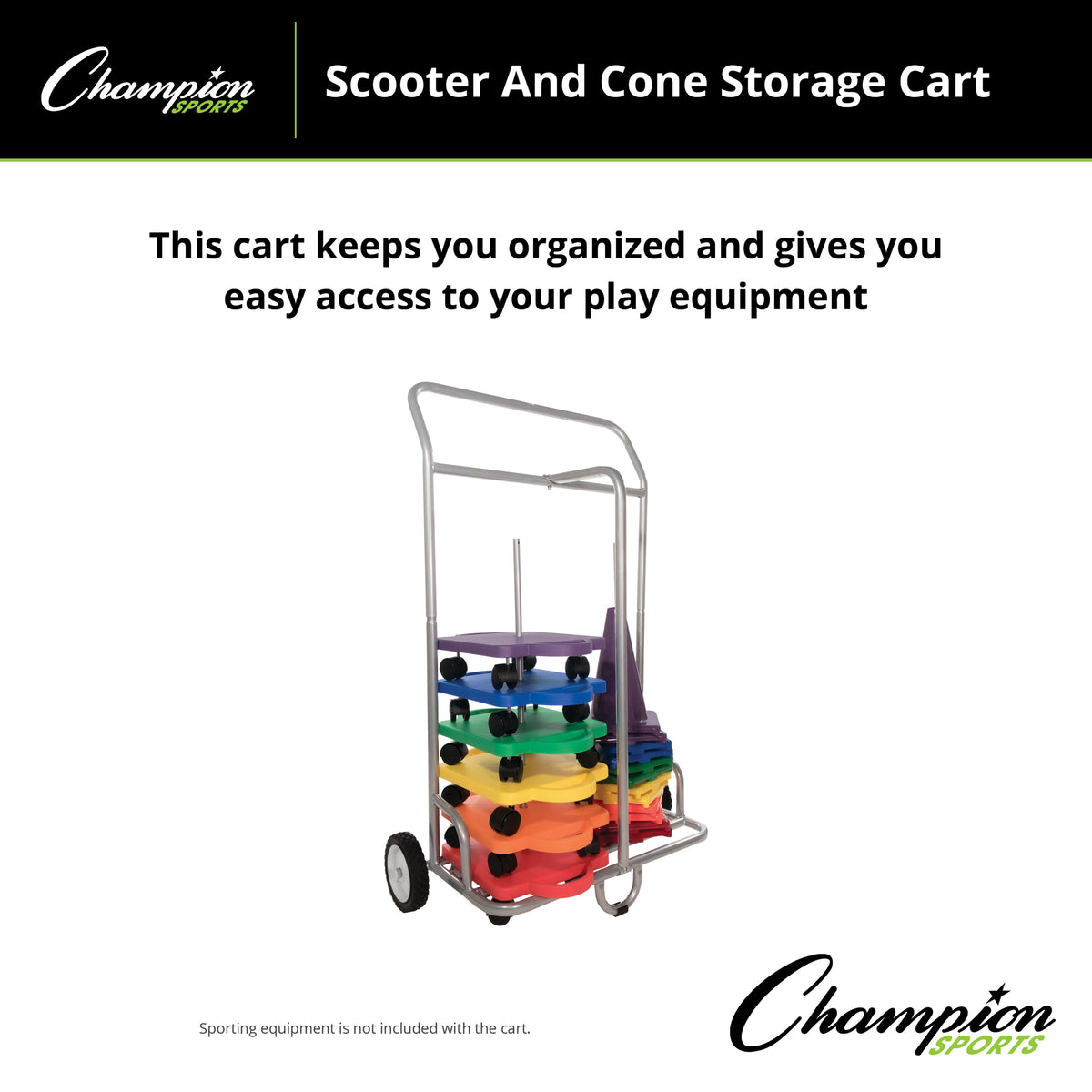 Champion Sports Scooter and Cone Storage Cart