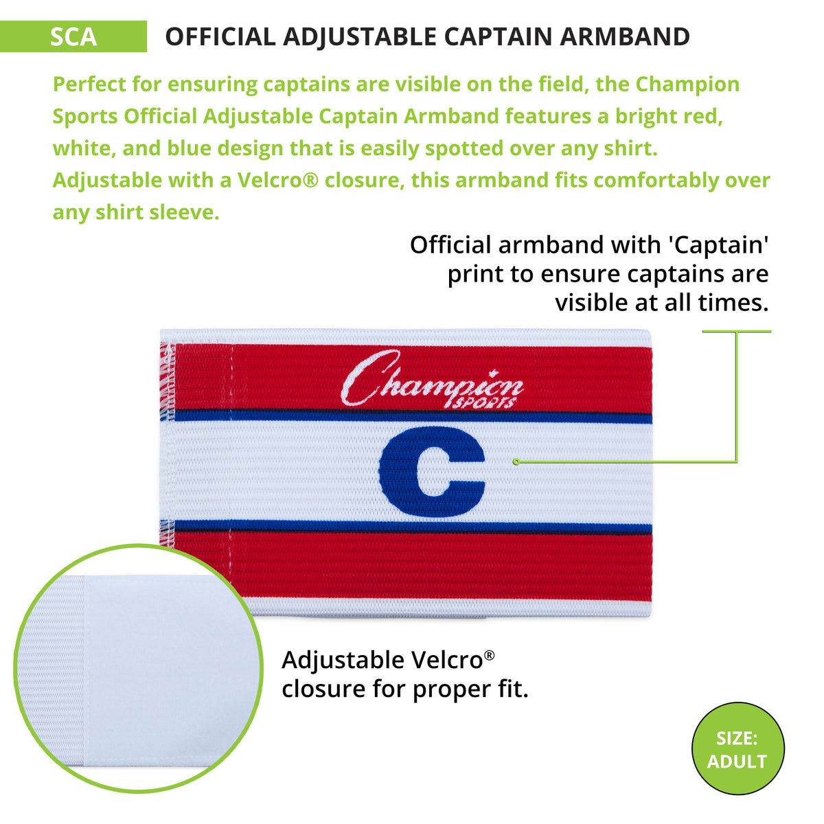 Champion Sports Adjustable Official Captain Armband