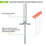 Champion Sports Two-Piece Economy Soccer Corner Flags - Set of 4