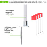 Champion Sports Steel Peg Soccer Corner Flags - Set of 4
