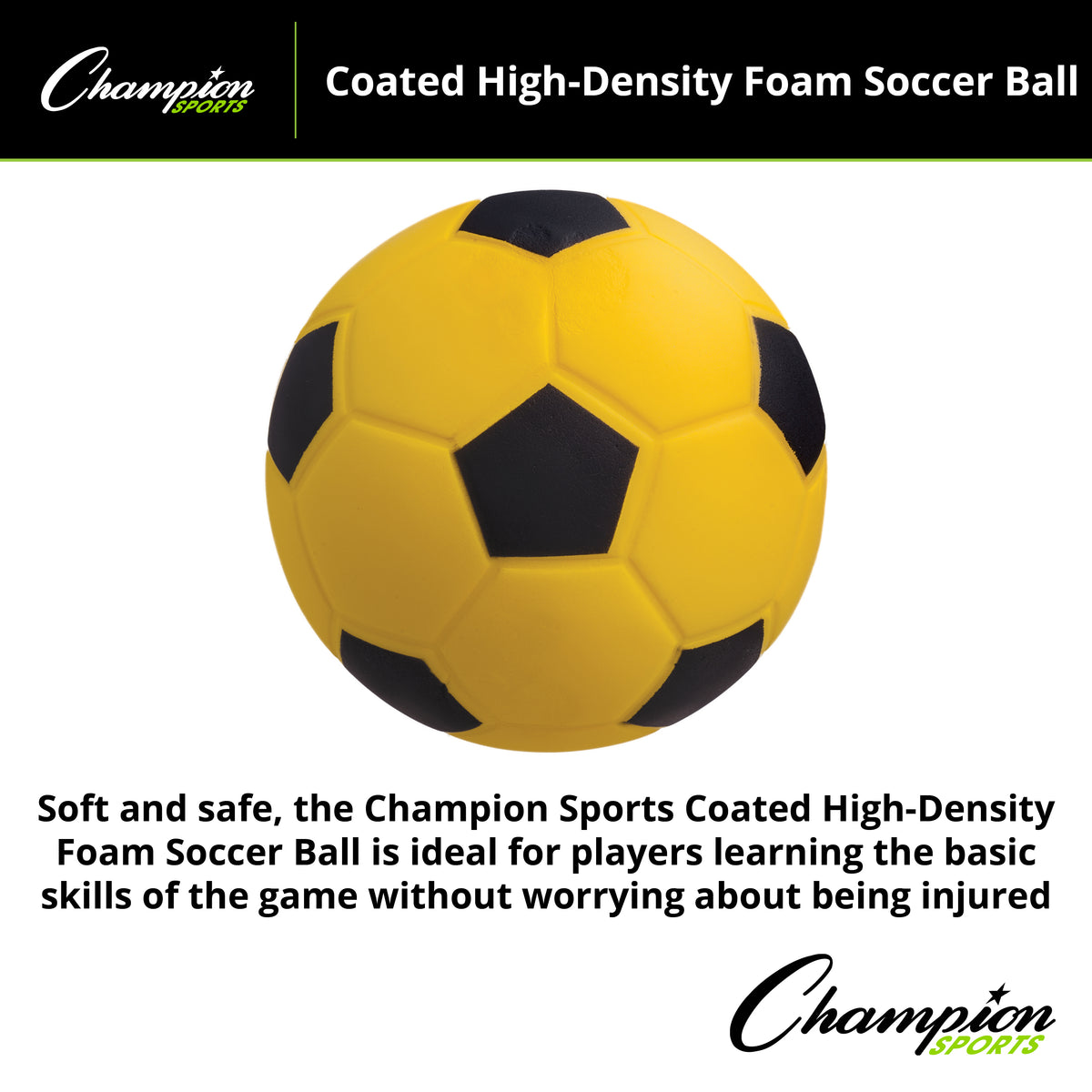 Champion Sports Coated High-Density Foam Soccer Ball