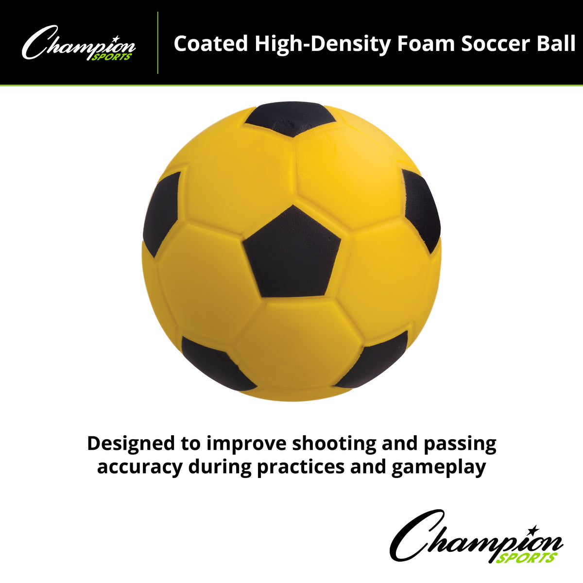 Champion Sports Coated High-Density Foam Soccer Ball