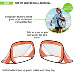 Champion Sports Pop-Up Soccer Goal, 4' x 2' - Pair