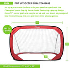 Champion Sports Pop-Up Soccer Goal, 6' x 4' - Pair