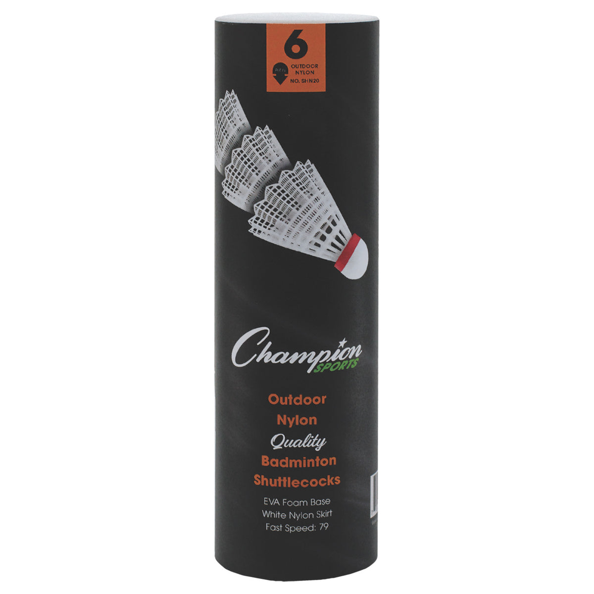 Champion Sports Nylon Shuttlecock - Tube of 6