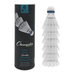 Champion Sports Nylon Shuttlecock - Tube of 6 - Indoor (Tournament Base)