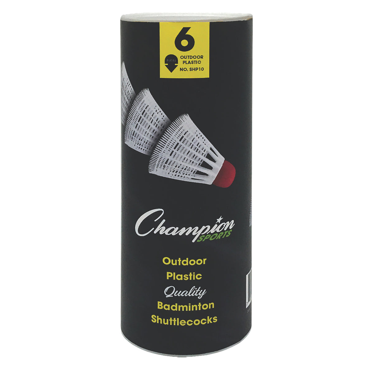 Champion Sports Plastic Shuttlecock - Tube of 6