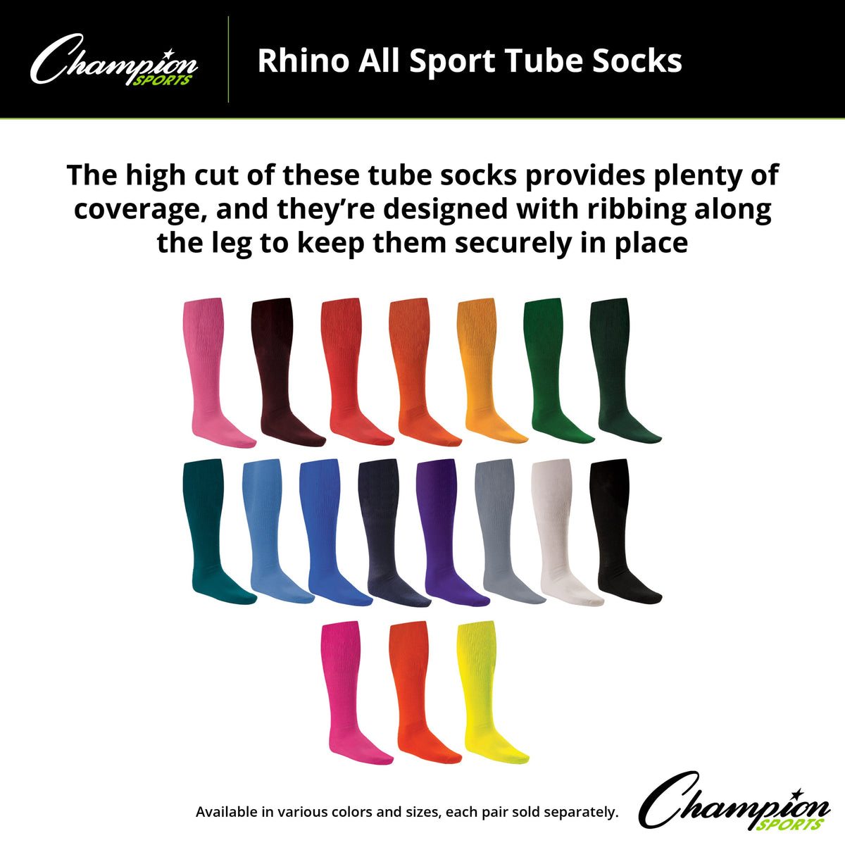 Champion Sports All-Sport Tube Socks - Small