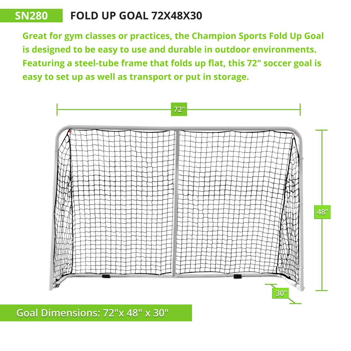Champion Sports Easy Fold Soccer Goal, 6' x 4'