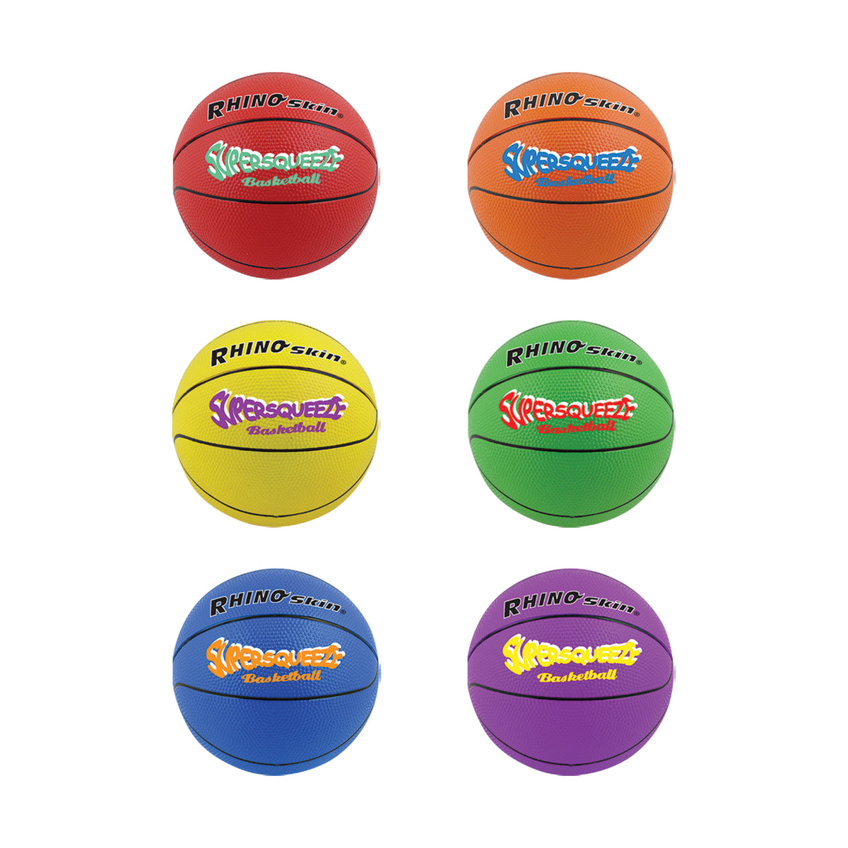 Champion Sports Rhino Skin Super Squeeze Basketball Set - Set of 6