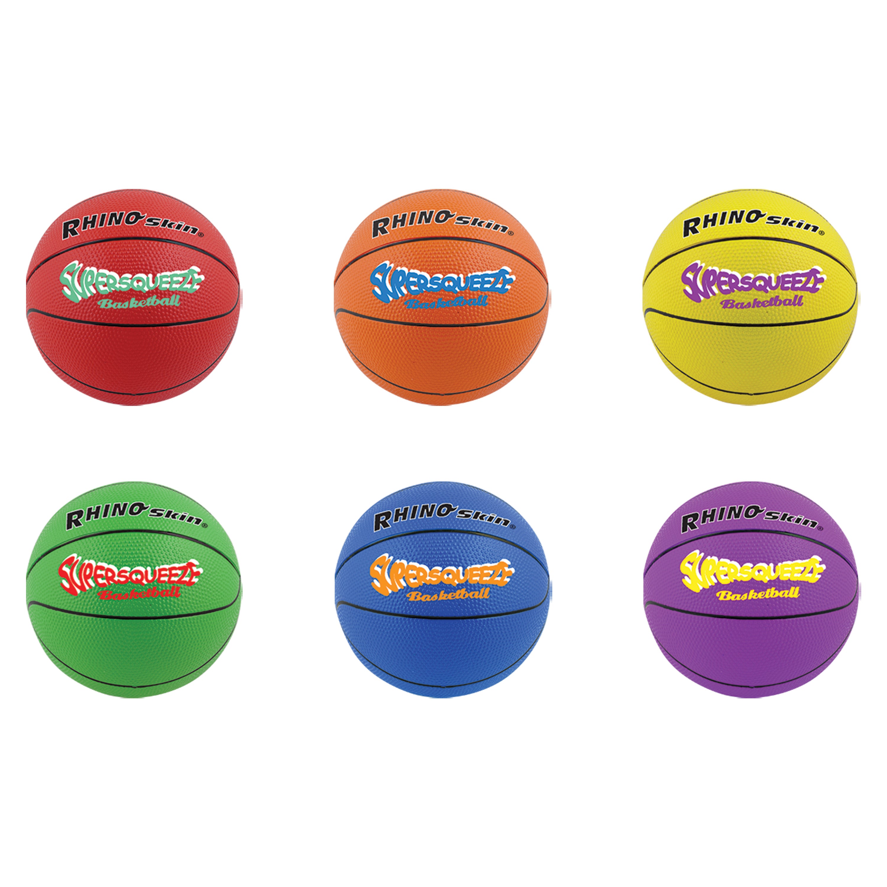 Champion Sports Rhino Skin Super Squeeze Basketball Set - Set of 6