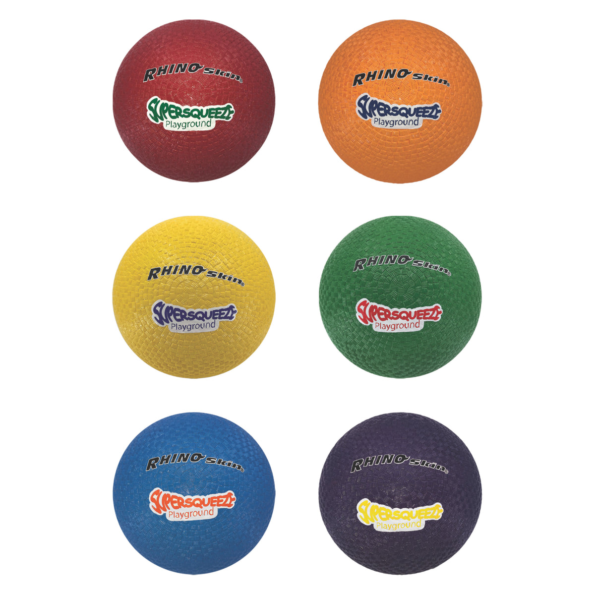Champion Sports Rhino Skin Super Squeeze Playground Ball Set - Set of 6