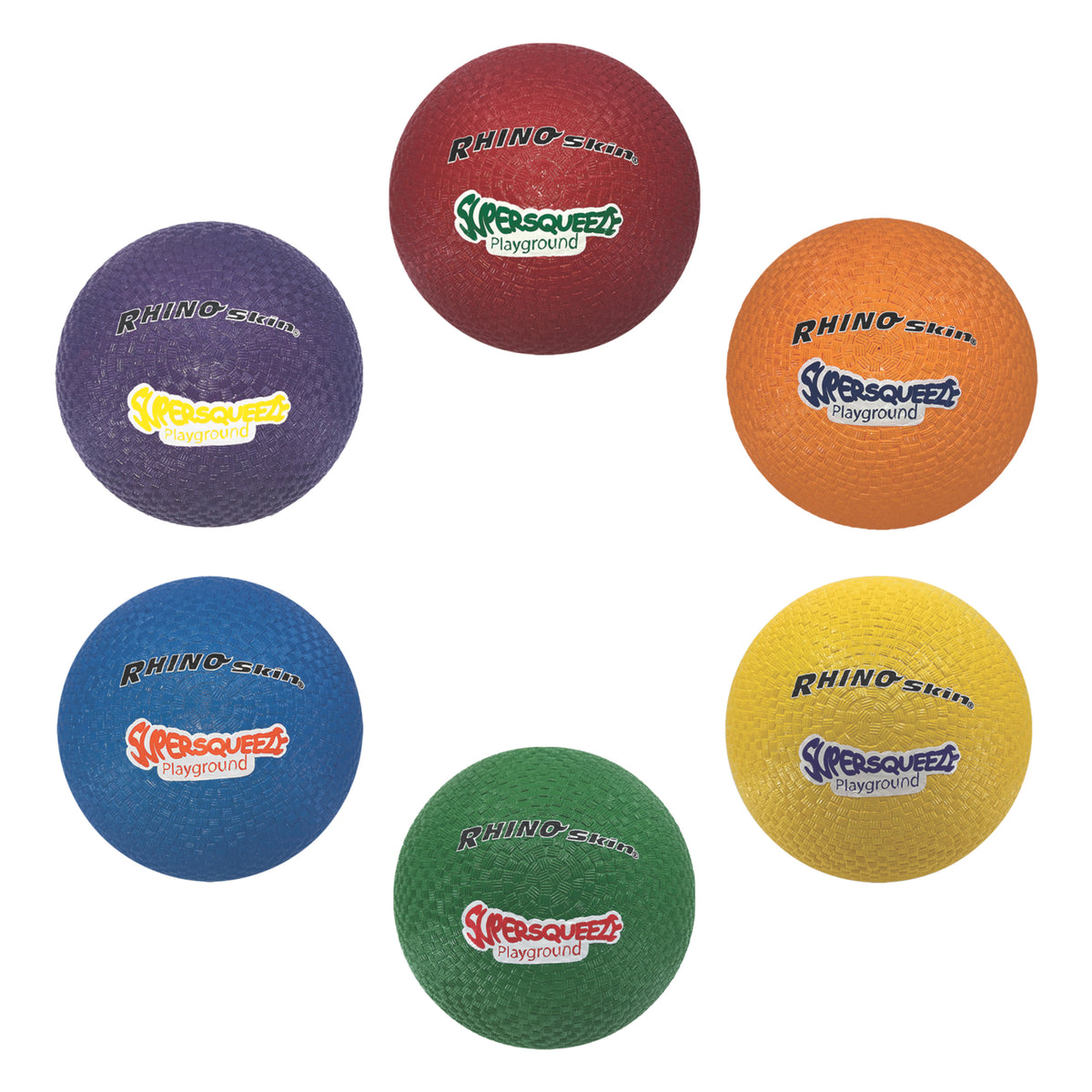 Champion Sports Rhino Skin Super Squeeze Playground Ball Set - Set of 6