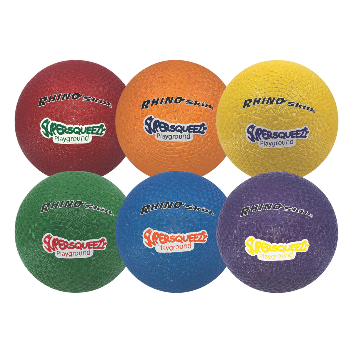 Champion Sports Rhino Skin Super Squeeze Playground Ball Set - Set of 6