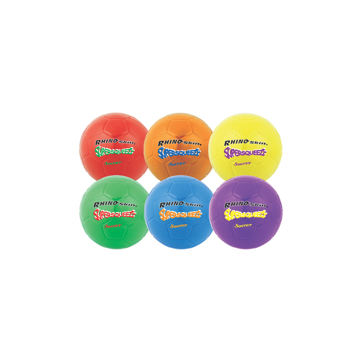 Champion Sports Rhino Skin Super Squeeze Soccer Ball Set - Set of 6