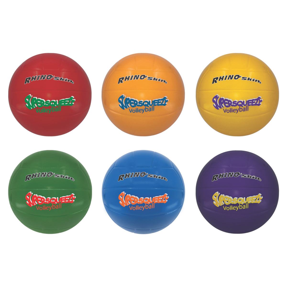 Champion Sports Rhino Skin Super Squeeze Volleyball Set - Set of 6
