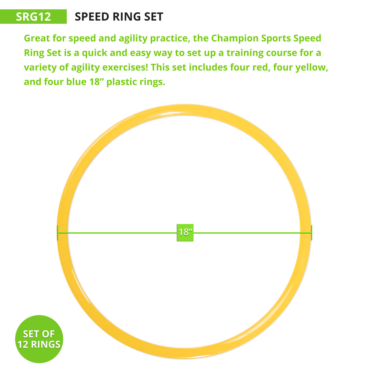 Champion Sports Speed Ring Set - Set of 12