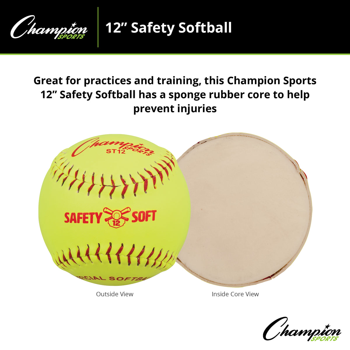 Champion Sports Safety Softballs - Dozen