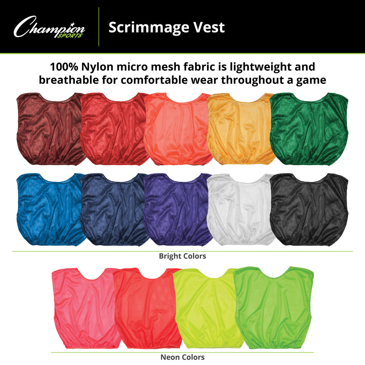 Champion Sports Scrimmage Vest - Adult - Dozen