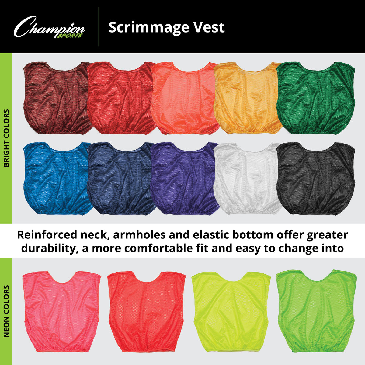 Champion Sports Scrimmage Vest - Adult - Dozen