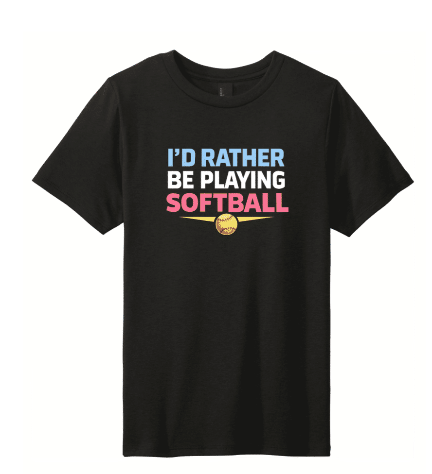 ST1 Sports I'd Rather Be Playing Softball T-Shirt
