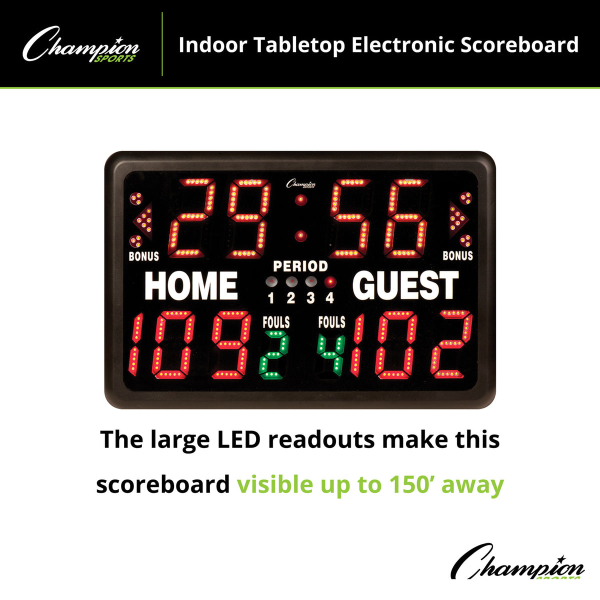 Champion Sports Tabletop Indoor Electronic Scoreboard