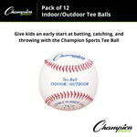 Champion Sports Indoor/Outdoor Tee Balls - Dozen