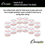 Champion Sports Indoor/Outdoor Tee Balls - Dozen