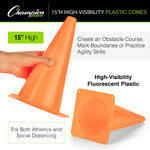 Champion Sports High-Visibility Plastic Cone