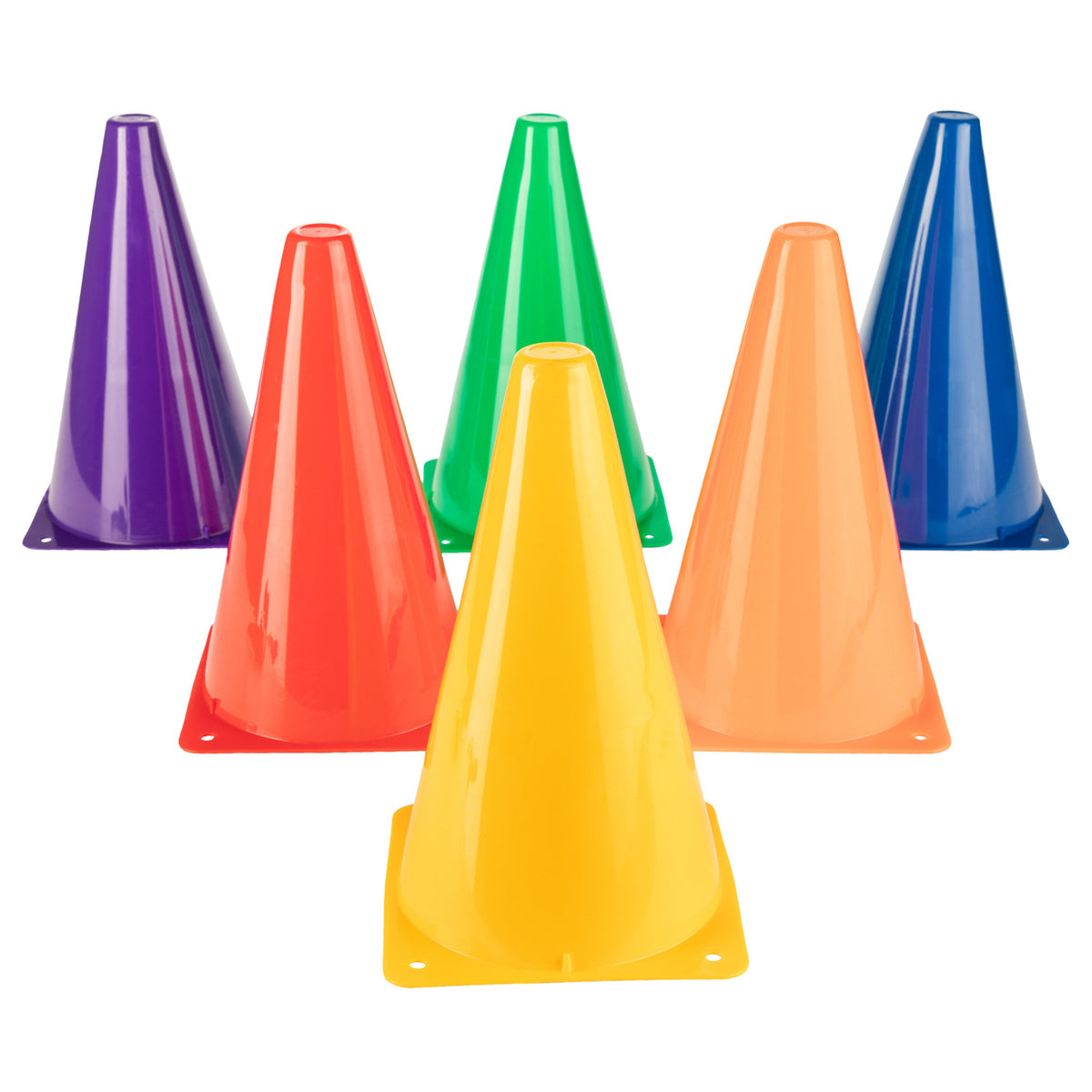 Champion Sports High-Visibility Plastic Cone - 9" H, Set of 6