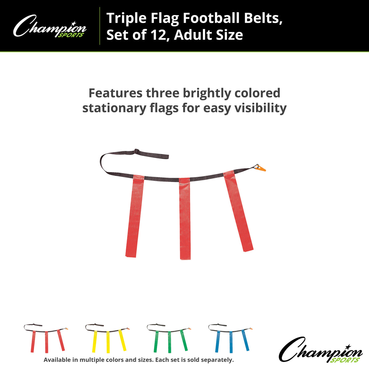 Champion Sports Triple Flag Football Set, Adult - Dozen
