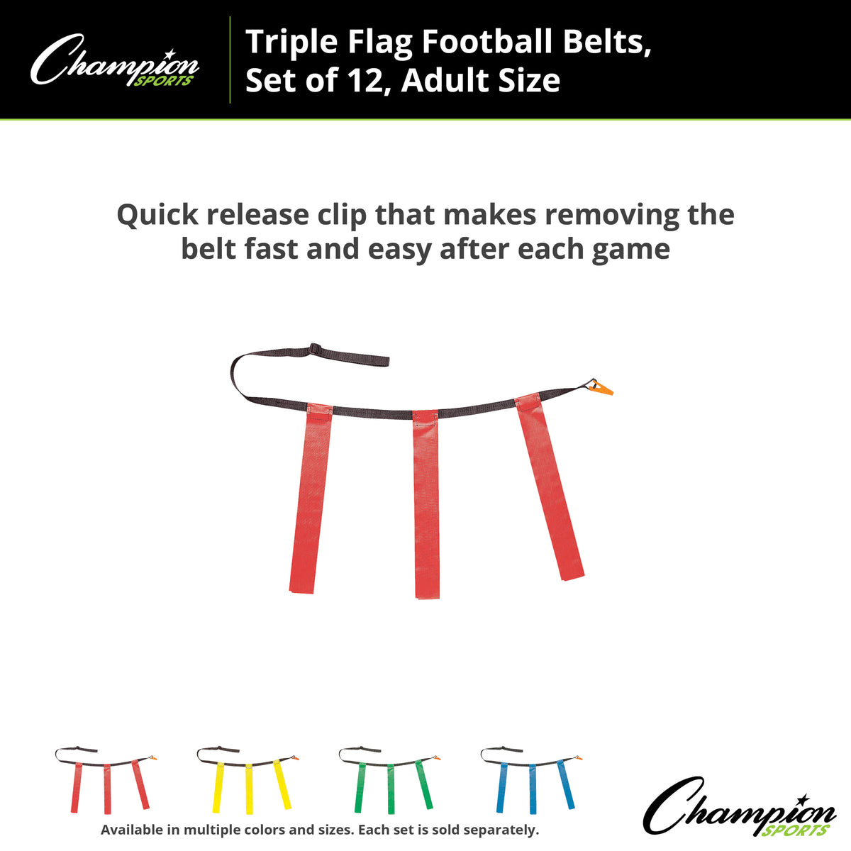 Champion Sports Triple Flag Football Set, Adult - Dozen