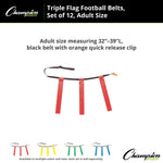 Champion Sports Triple Flag Football Set, Adult - Dozen