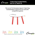 Champion Sports Triple Flag Football Set, Adult XL - Dozen