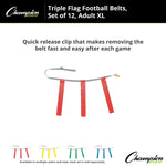 Champion Sports Triple Flag Football Set, Adult XL - Dozen