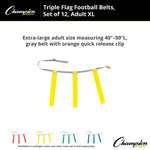 Champion Sports Triple Flag Football Set, Adult XL - Dozen