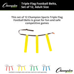 Champion Sports Triple Flag Football Set, Adult - Dozen