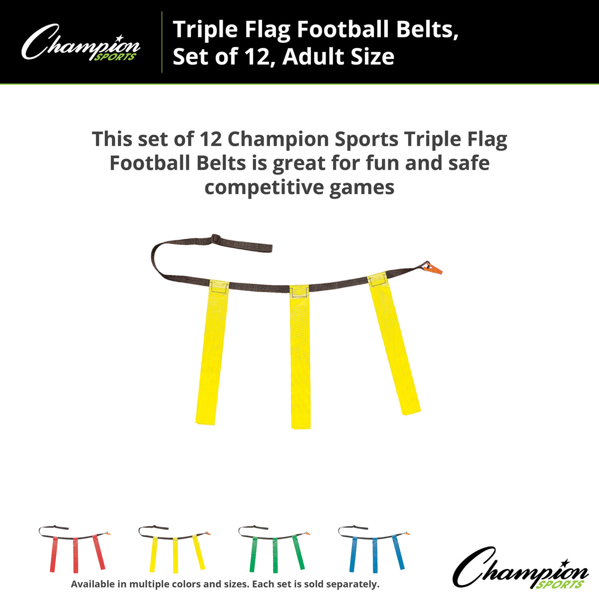 Champion Sports Triple Flag Football Set, Adult - Dozen