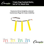 Champion Sports Triple Flag Football Set, Adult - Dozen