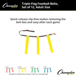 Champion Sports Triple Flag Football Set, Adult - Dozen