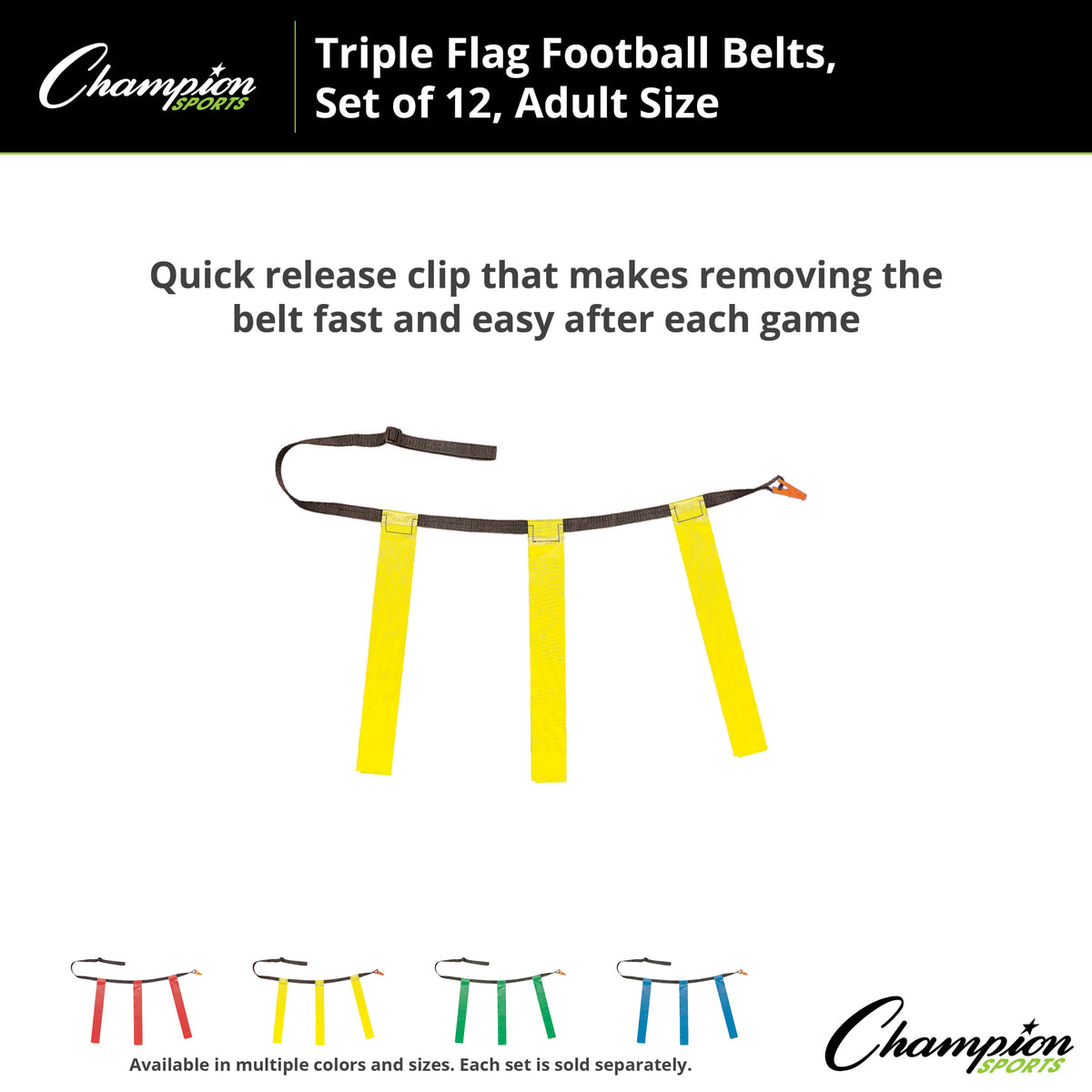 Champion Sports Triple Flag Football Set, Adult - Dozen
