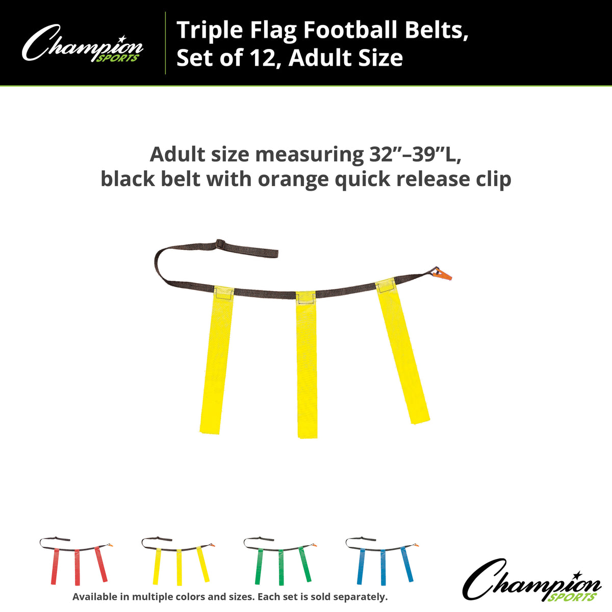 Champion Sports Triple Flag Football Set, Adult - Dozen