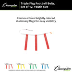 Champion Sports Triple Flag Football Set, Youth - Dozen