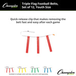 Champion Sports Triple Flag Football Set, Youth - Dozen